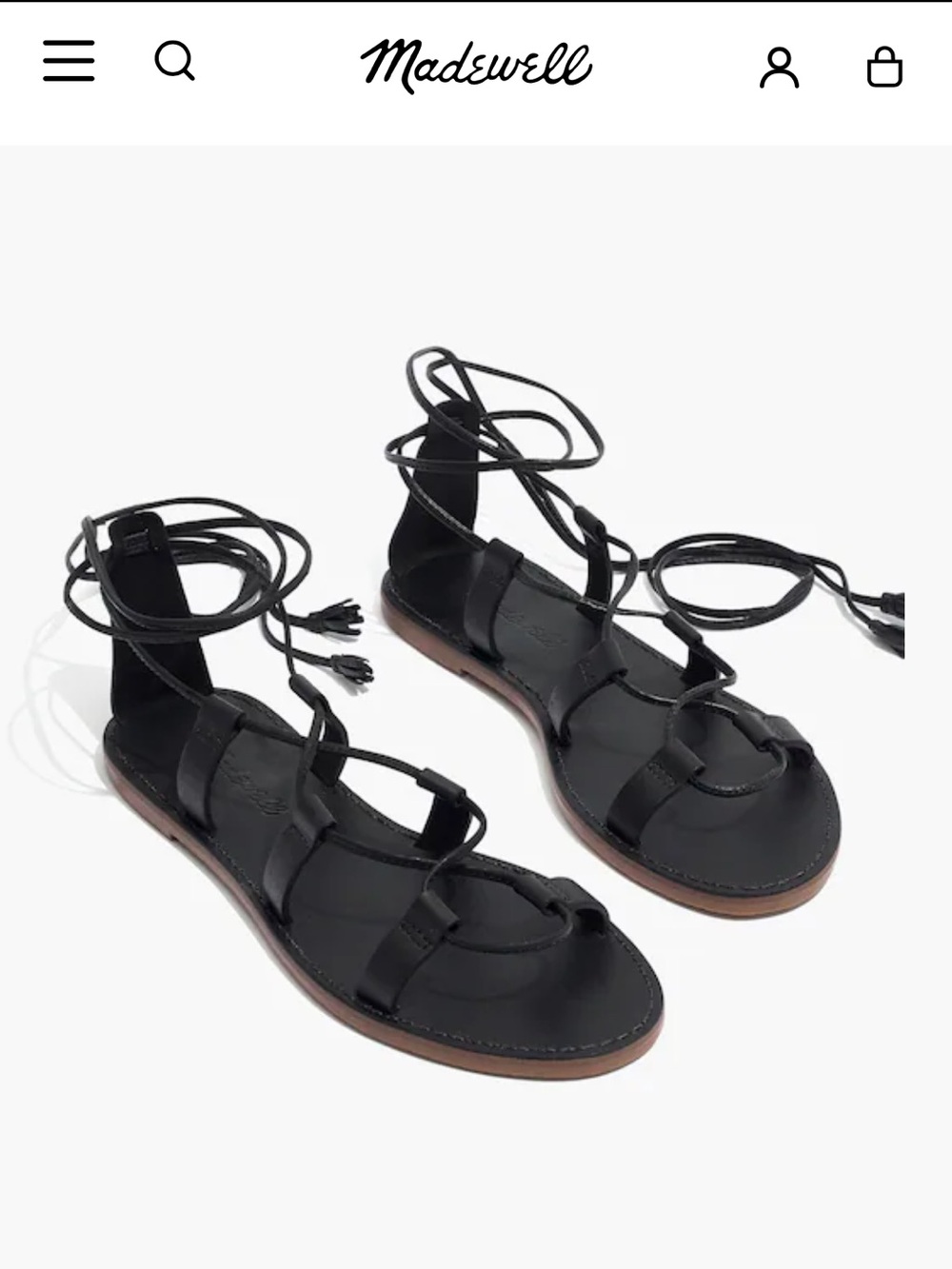 Madewell genuine leather lace up sandals, size 7 - Picture 6 of 7